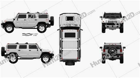 Hummer H2 2009 Blueprint in PNG - Download Vehicles Clip Art Images