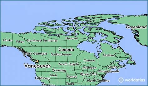 Vancouver canada map - Map of canada showing vancouver (British Columbia - Canada)