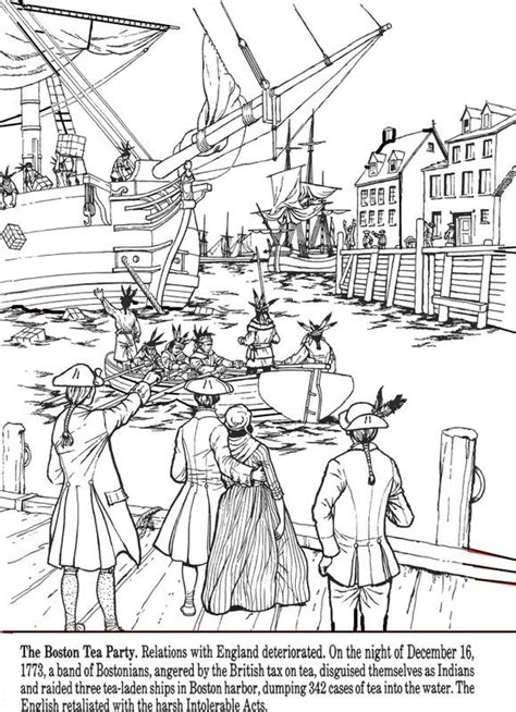 Coloring Pages: Boston Tea Party And Paul Revere's Ride | Paul revere's ride, Boston tea party ...