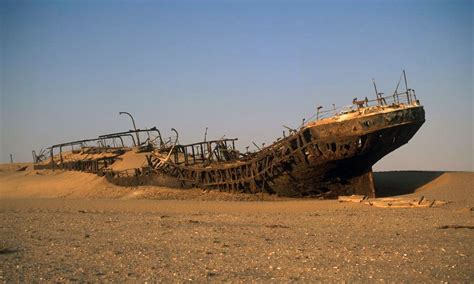 Abandoned ship in the desert off the Skelton Coast in Namibia. [1256x755] | Abandoned ...