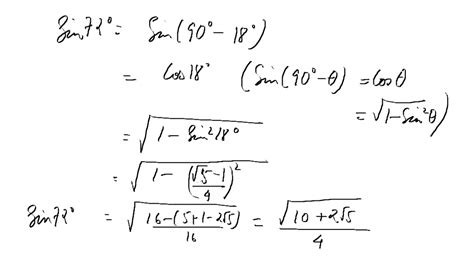 If sin 18 = ( 5 - 1)/4, find the value of cos 36 and sin 72 - Maths - - 12815397 | Meritnation.com