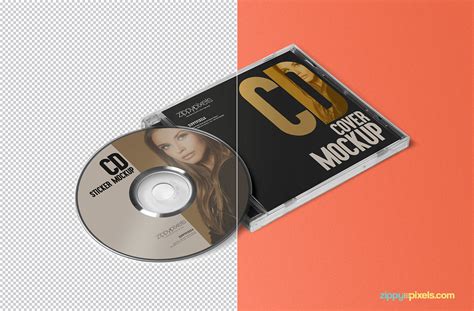 Free CD Jewel Case & Label Sticker Mockup | Behance