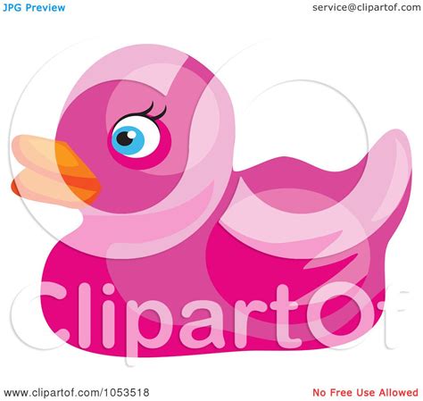 Royalty-Free Vector Clip Art Illustration of a Pink Rubber Duck by ...