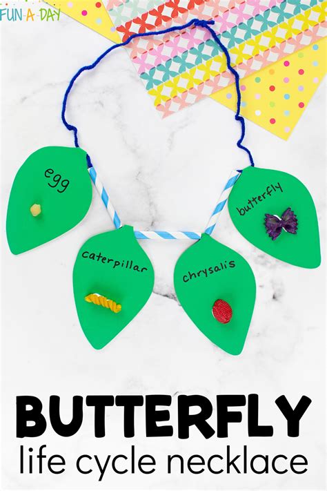 Butterfly Life Cycle Necklace Craft & Free Printable - Fun-A-Day!