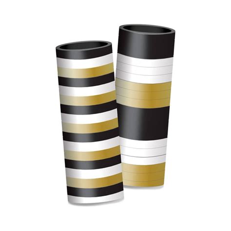 Black, White and Gold Streamers (2pk) | Party Delights