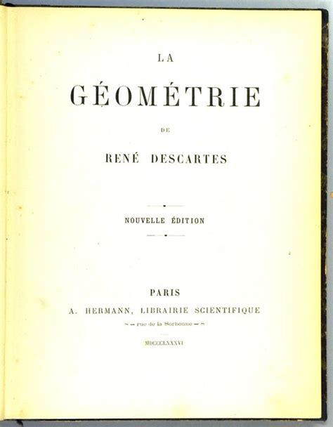 René Descartes - La géometrie. Nouvelle édition - 1886 - Catawiki