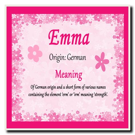 Emma Personalised Name Meaning Coaster - The Card Zoo