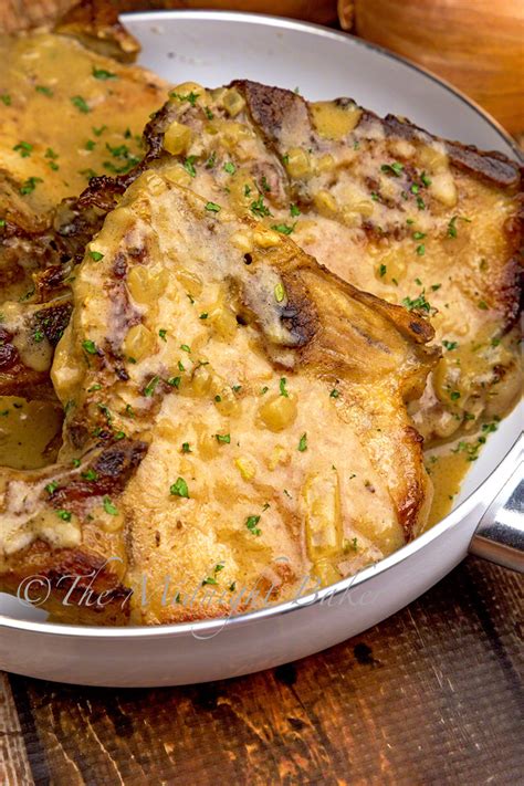 Herb Braised Pork Chops with Creamy Onion Gravy - The Midnight Baker