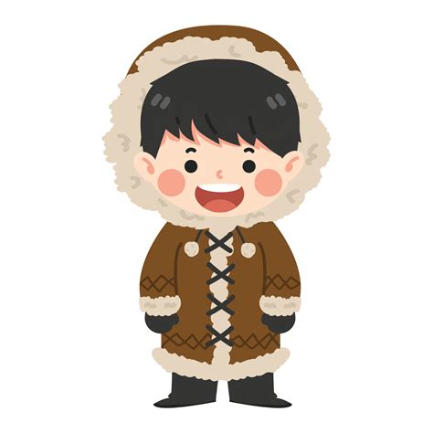 Happy little eskimo boy cartoon 33549708 Vector Art at Vecteezy