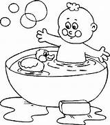 Bath Time Coloring Page sketch template