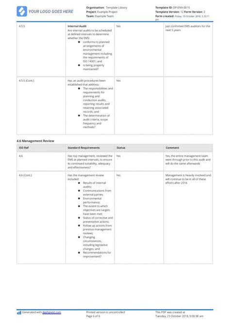 Editable Free Environmental Audit Checklist Better Than Xls Excel And ...