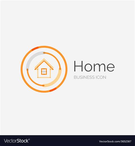 Thin line neat design logo home idea Royalty Free Vector