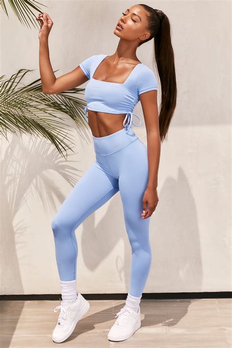 Potential Petite Slinky Full Length Leggings in Baby Blue | Bo+Tee