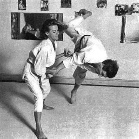 Honor Blackman shows her real-world judo skills with this toss ...