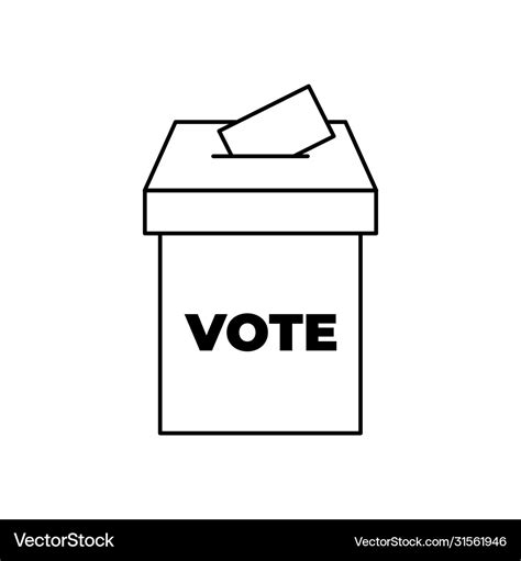 Vote box or ballot box icon isolated on white Vector Image