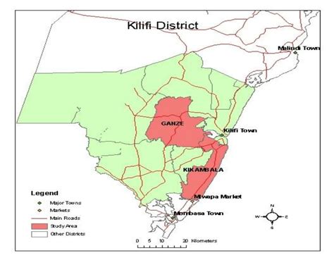 Map of Kilifi District | Download Scientific Diagram