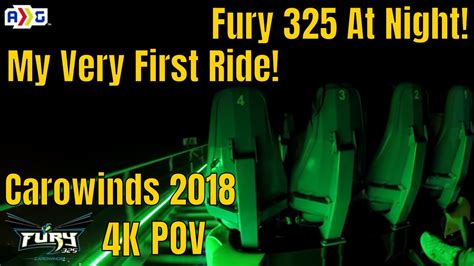 Fury 325 In 4K At Night | My Very First Ride! | Carowinds | - YouTube