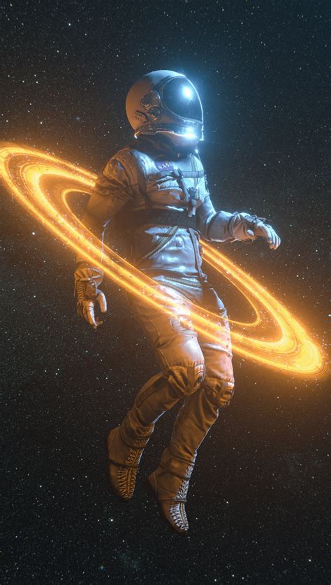 Astronaut surrounded by rings Wallpaper ID:9260