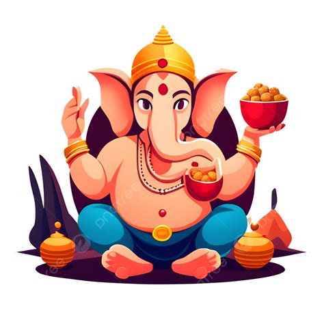 Indian Festival Ganesha Illustration For Ganesh Chaturthi, Ganesh ...