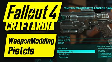 Fallout 4 Weapon Customization - Pistol Modding - Fallout 4 Pistol Mods [CRAFTARDIA] [PC] - YouTube