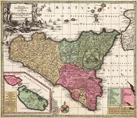 Antique Map of Sicily by: Seutter 1730 - nwcartographic.com – New World Cartographic