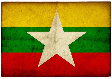 Grunge Myanmar Flag On Rough Edged Old Photograph by Abzee - Fine Art ...