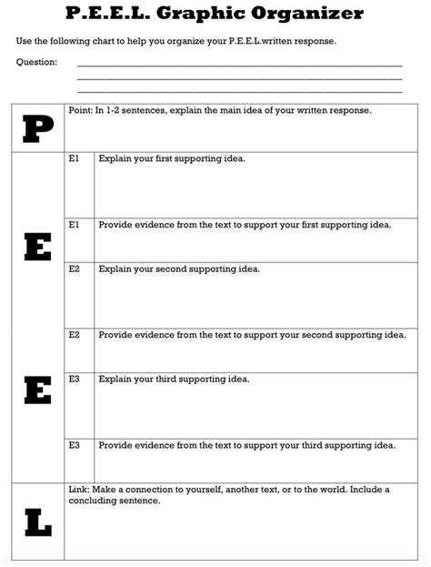 Tip of the Week: PEEL graphic organizer | Graphic organizers, Teaching ...