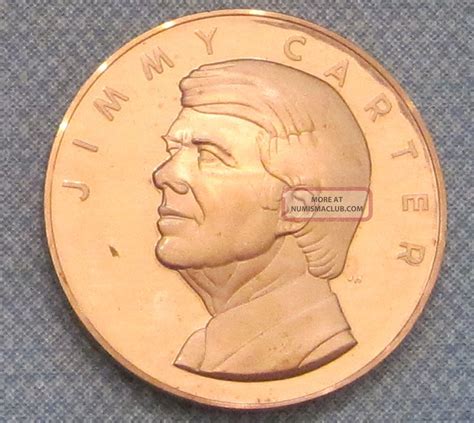 2 X President Jimmy Carter 1977 Inauguration 70mm Bronze Medal, One ...