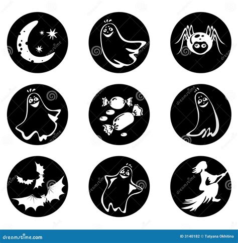 Nine Halloween Symbols Stock Photography - Image: 3140182