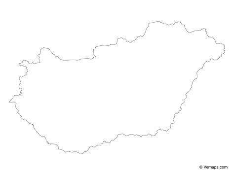 Outline Map of Hungary | Free Vector Maps