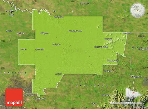 Physical Map of Greater Shepparton, satellite outside