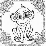 Monkey Coloring Page – Color My Pages sketch template