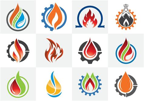 Flame logo design. Fire icon, oil and gas industry sign symbol 4878045 Vector Art at Vecteezy