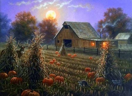 Harvest Moonlight - Fields Wallpaper ID 2022773 - Desktop Nexus Nature Halloween Pictures ...