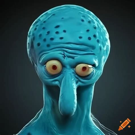 Realistic depiction of squidward on Craiyon