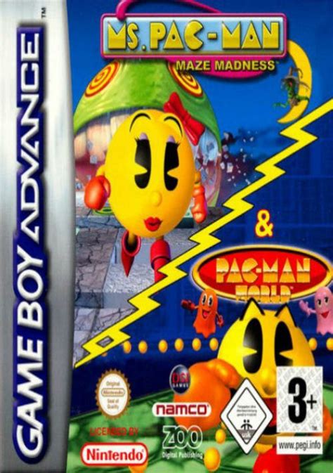 2 In 1 - Ms. Pac-Man - Maze Madness & Pac-Man World ROM Download for GBA | Gamulator