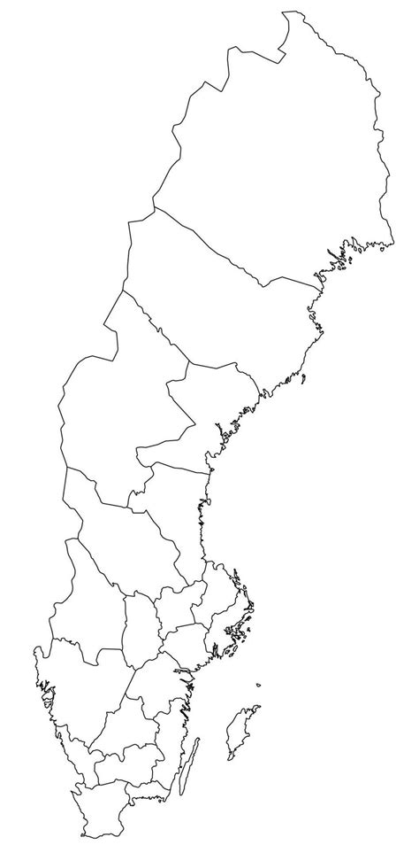 Sweden map outline - Outline map of Sweden (Northern Europe - Europe)