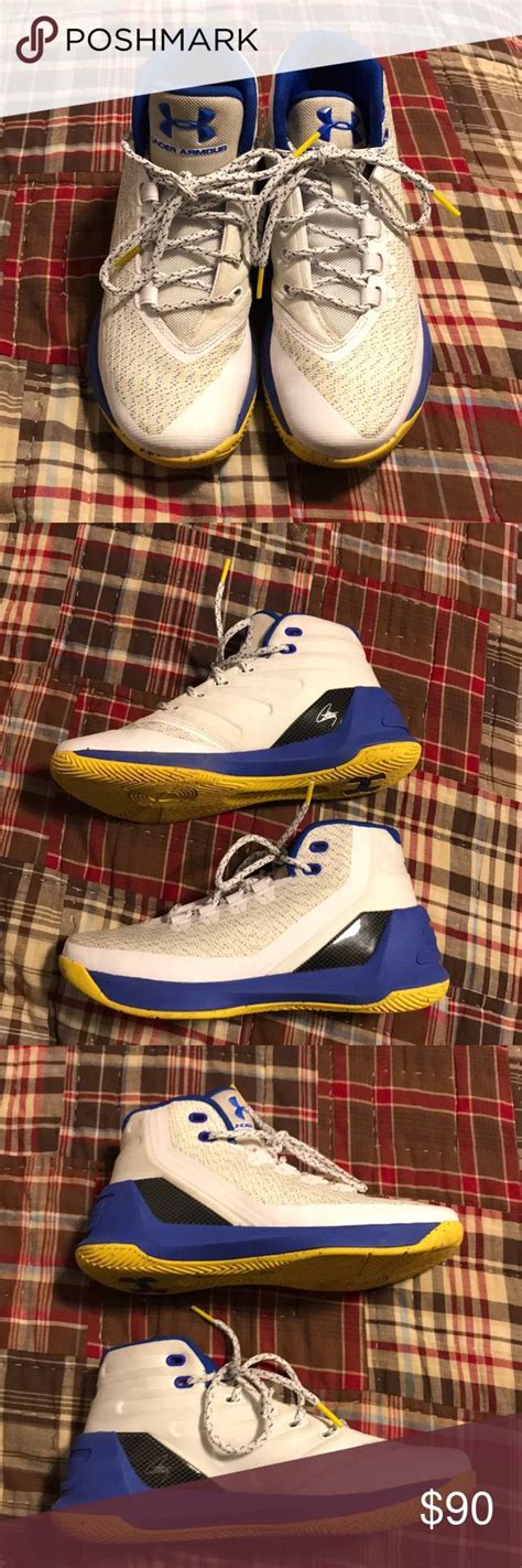 NWOT Steph Curry Youth Size 5 Shoes | White Blue Yellow | Under Armour