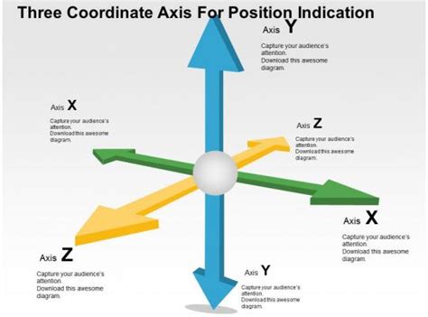 Three Coordinate Axis For Position Indication Flat Powerpoint Design | Presentation Graphics ...