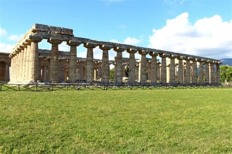 The Temple of Hera - Paestum Stock Photo - Image of athenian, italy ...