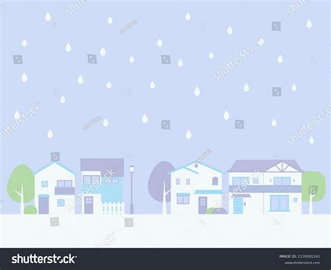 Cute Simple Rainy Cityscape Illustration Stock Illustration 2139281241 ...