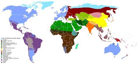 Cultural spheres of the world : r/MapPorn