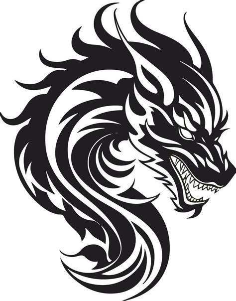 tribal dragon head vector illustration 29338203 Vector Art at Vecteezy