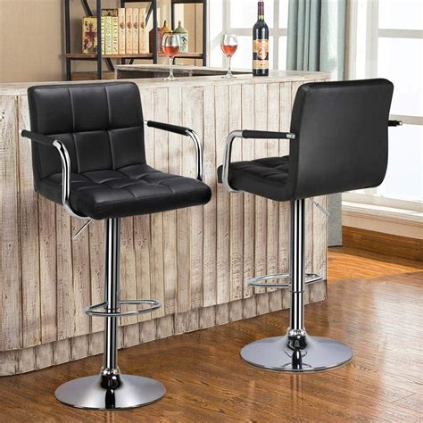 UBesGoo Bar Stools Set of 2 Adjustable Counter Stools Bar Chairs Synthetic Leather Modern Design ...