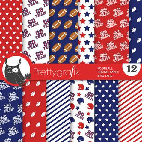 Football Digital Paper, Commercial Use, Scrapbook Patterns, Background Chevron, Stripes, Sports ...