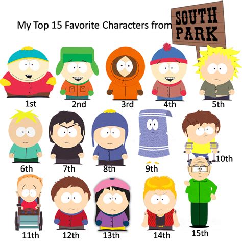 My Top 15 Favorite Characters from South Park by banielsdrawings on ...