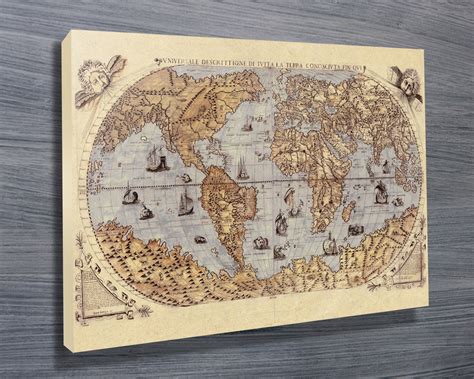 Medieval World Map Canvas Art Print Australia