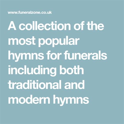 A collection of the most popular hymns for funerals including both ...