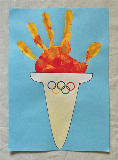 Olympic Torch Handprint Craft