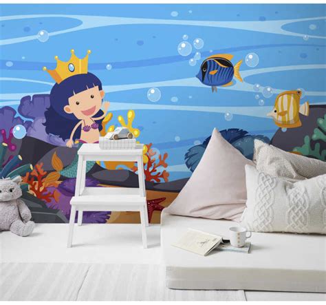 Wall mural mermaid for kids - TenStickers